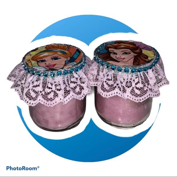 2 Baby Jars Candles Disney Princesses - Picture 1 of 7